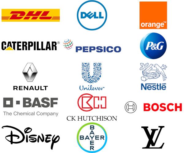 Global employers represented by alumni