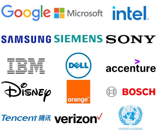 Companies and organisations employing alumni